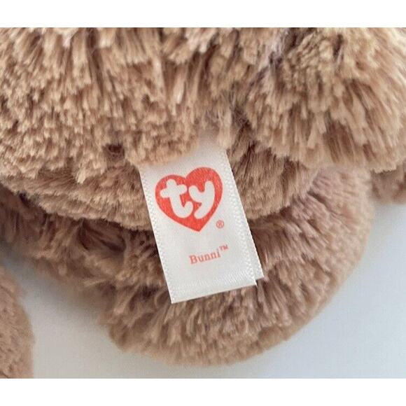 Ty Bunni Bunny Plush Attic Treasures Brown Tan Rabbit Stuffed Animal 13" HTF - Picture 2 of 7
